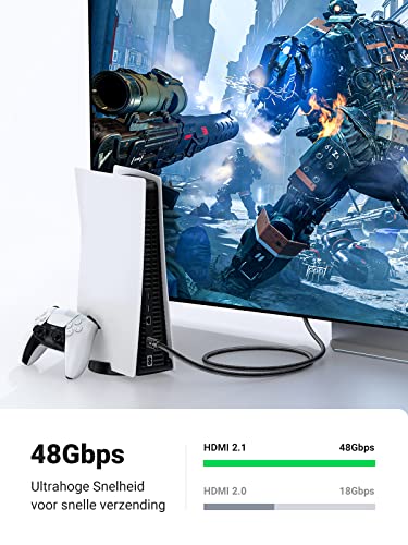 UGREEN 8K HDMI Kabel 2.1 Nylon 8K 60Hz 4K 120Hz, Compatibel met PS5 enz.(1M) - Image 6