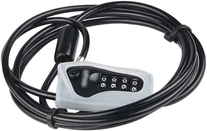 Bicycle Cable Lock Ski Motorcycle Locks Bike Anti Theft 4 Digit Password Helmet Wire-Lock (Color : Red) (Black)