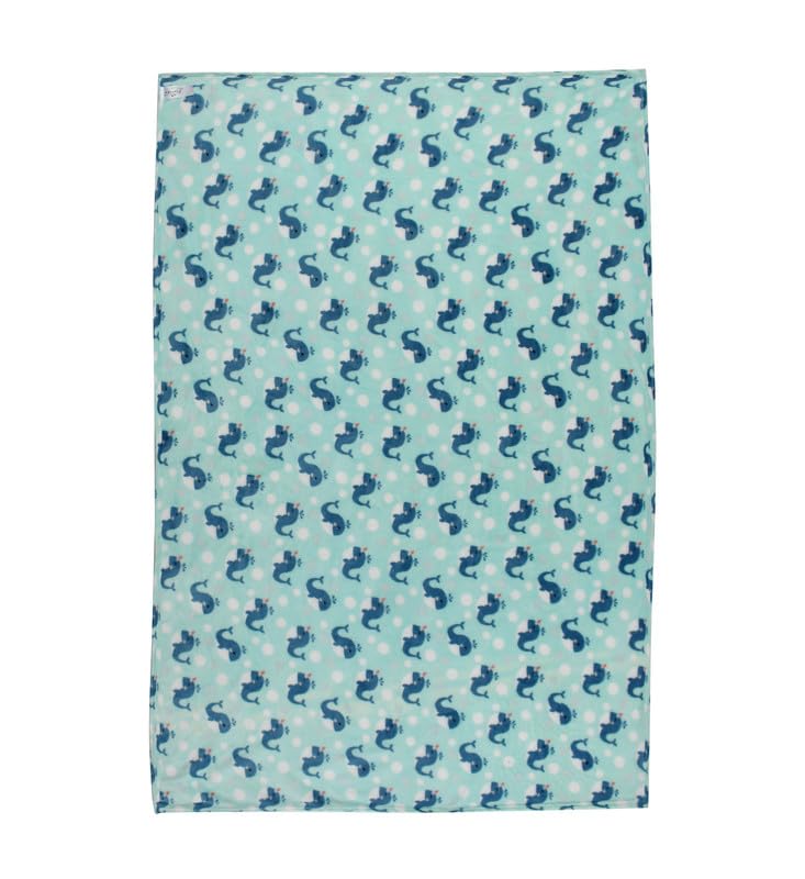 Image of Florida All Season AC Baby Blanket Swaddler Wrapper Flannel Soft and Comfortable for 0-5 Years Babies with Dolphin Print-Dolphin Blue
