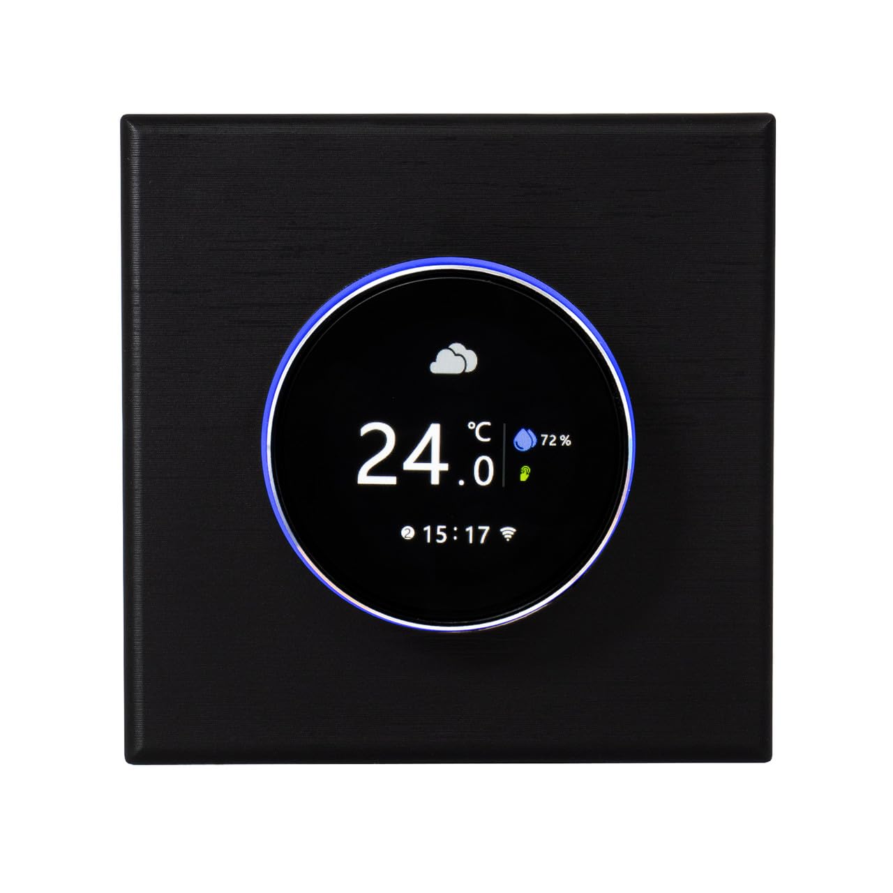 Adept Technology Black Smart Dial Wifi Thermostat - Underfloor Heating Temperature Manual And Smartphone Control System, Touch Screen Programmable Thermostat, Save Energy And Heating Costs,