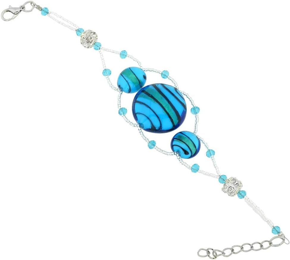 Glass Of Venice Murano Glass Venetian Dream Bracelet - Blue and Gold