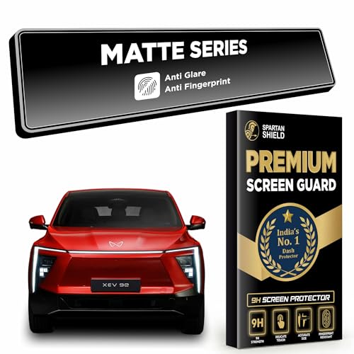 Image of Spartan Shield [2 PACK] Screen Protector For MAHINDRA XEV 9E 2026 Electric SUV || 12.3 Inch Full Touchscreen Display Guard || Accurate Fit For 9 E Pack One, Pack Two , Pack Three & 3 Select Models || Anti Scratch || Water Repellant || With Complimentary Installation Kit || Bubble Free Application || XEV9E | XEV9S Digital Instrument Cluster Protective Film || XEV9E 2025 Car Stereo Accessories [Not Tempered Glass]