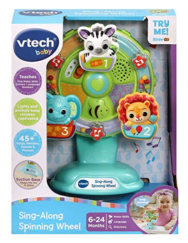 VTech Baby Sing Along Spinning Wheel, Baby Sensory Toy with Colours, Objects and Animals, Spinning Wheel Toy with Suction Cup - Image 4