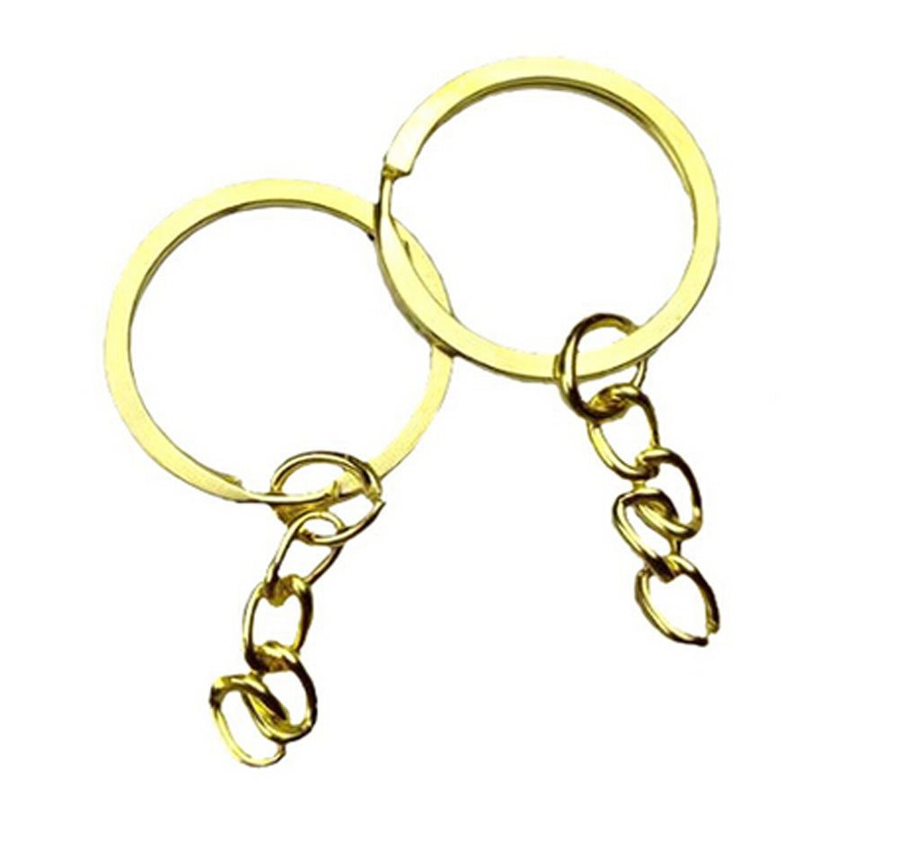 100 Pcs Jewelry Making Key Ring with Chains 25mm Metal Key Chain Ring for DIY Craft Jewelry Making
