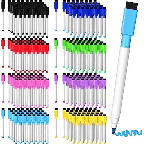 Image of Kosiz 200 Pcs Magnetic Dry Erase Markers, Colorful | Fine Point Tip Whiteboard Markers with Eraser Cap Magnetic Dry Erase Pens Erasable Pens for Whiteboard Dry Boards
