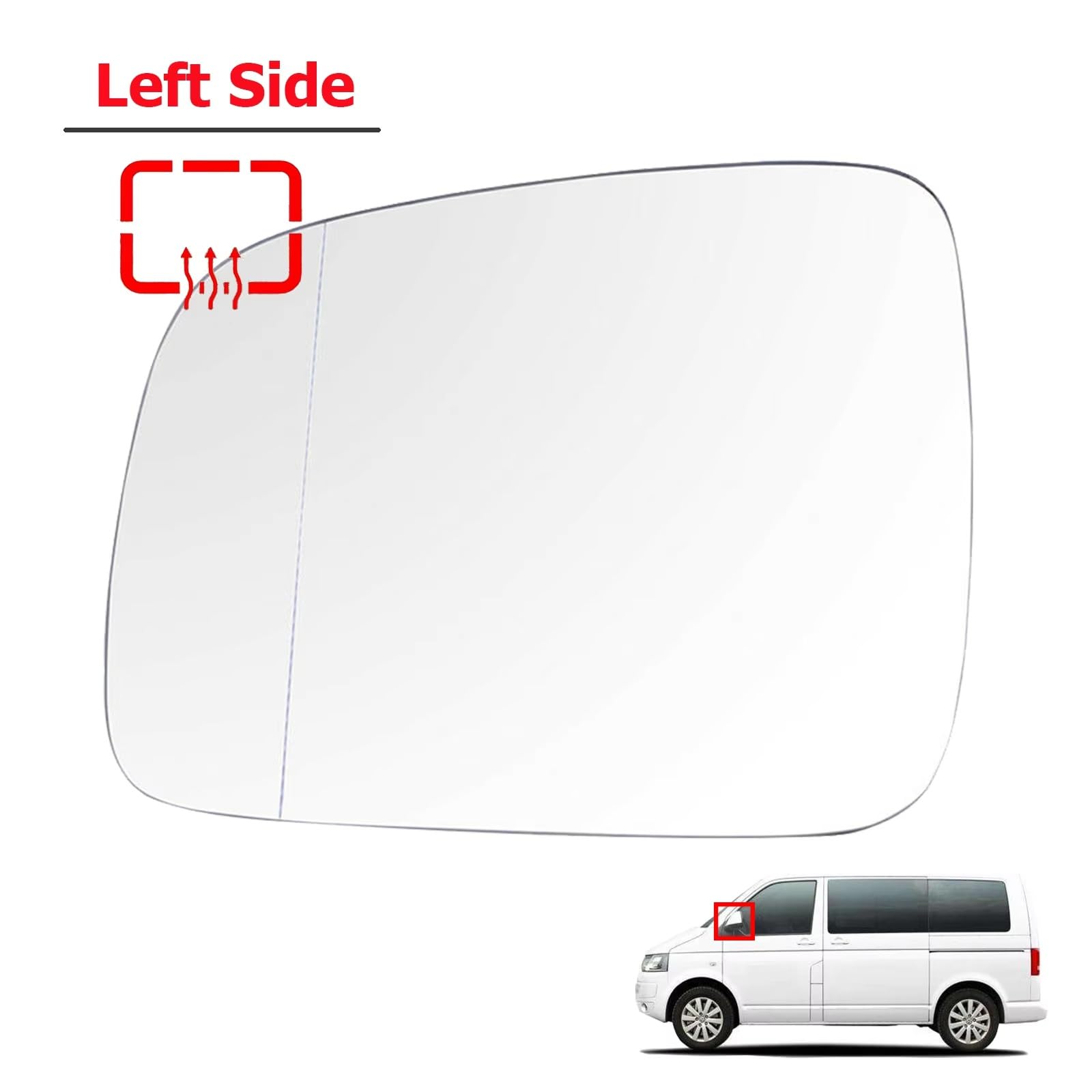 Universelles Spiegelglas Kompatibel Mit VW Für Transporter T5 2003–2009 1 Stück 2 Stück Auto Links Fahrerseite Beheiztes Spiegelglas Rückspiegellinse Weitwinkel