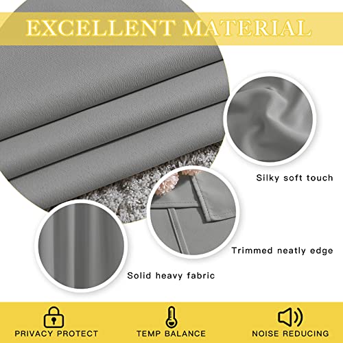 NICETOWN Extra Wide Sliding Door Curtains, Thermal Insulated Blackout Patio Curtain for Sliding Glass/French Door (Silver Grey, W80 x L84)