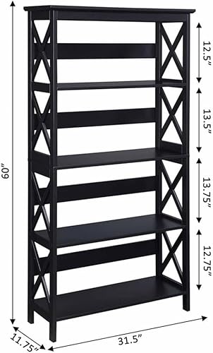 Miniatura 3 de Convenience Concepts Oxford, biblioteca de 3 estantes, Madera, Negro