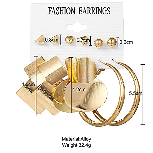 Image of Shining Diva Fashion Stylish Combo Design 6 Pairs Metal Earrings for Women and Girls (F12787er)