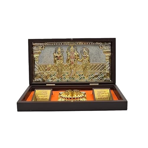 Marco De Fotos Religioso Chapado En Oro Con Regalos De Regreso De Charan Paduka Para El Hogar Puja Oficina Ram Darbar Marco De Fotos Religioso Chapado En Oro Con Regalos De Regreso De Charan Paduka Para El Hogar Puja Oficina Ram Darbar