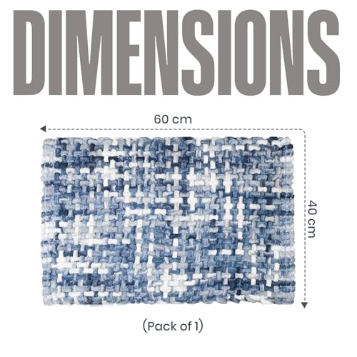 Image of LAHOME Bathroom Mat Anti Slip Bathmat Water Soak Floor Rug Non Slip Cotton Bath Mat 40x60 Cm, Dark Grey
