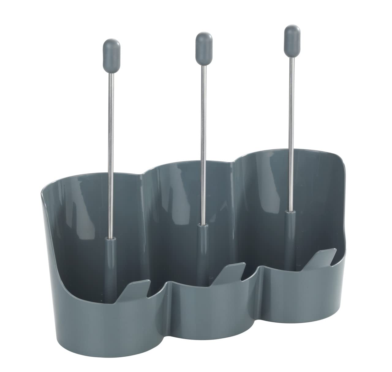 WENKO Portabottiglie Filia, supporto salvaspazio per riporre ad asciugare bottiglie d'acqua e borracce, con rivestimento antiscivolo, ideale per 3 bottiglie, 29 x 27 x 12,5 cm, in plastica ABS