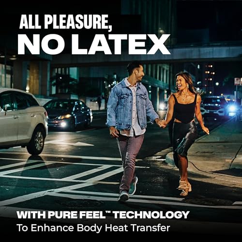 Image of Trojan Raw Non-Latex Lubricated Thin Condoms for Men, America's Thinnest Latex-Free Condoms, Pure Feel Technology, Made from Polyurethane, Helps Reduce Risk of Pregnancy and STIs, 10 Count (Pack of 2)