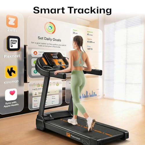 Image of Flexnest Flextread EZ Treadmill for Home Use - 4.5HP BLDC Motor, 14 km /h Speed, 120kg Capacity, Manual Incline, Bluetooth Speaker, 500+ Classes & Virtual Walks - Black