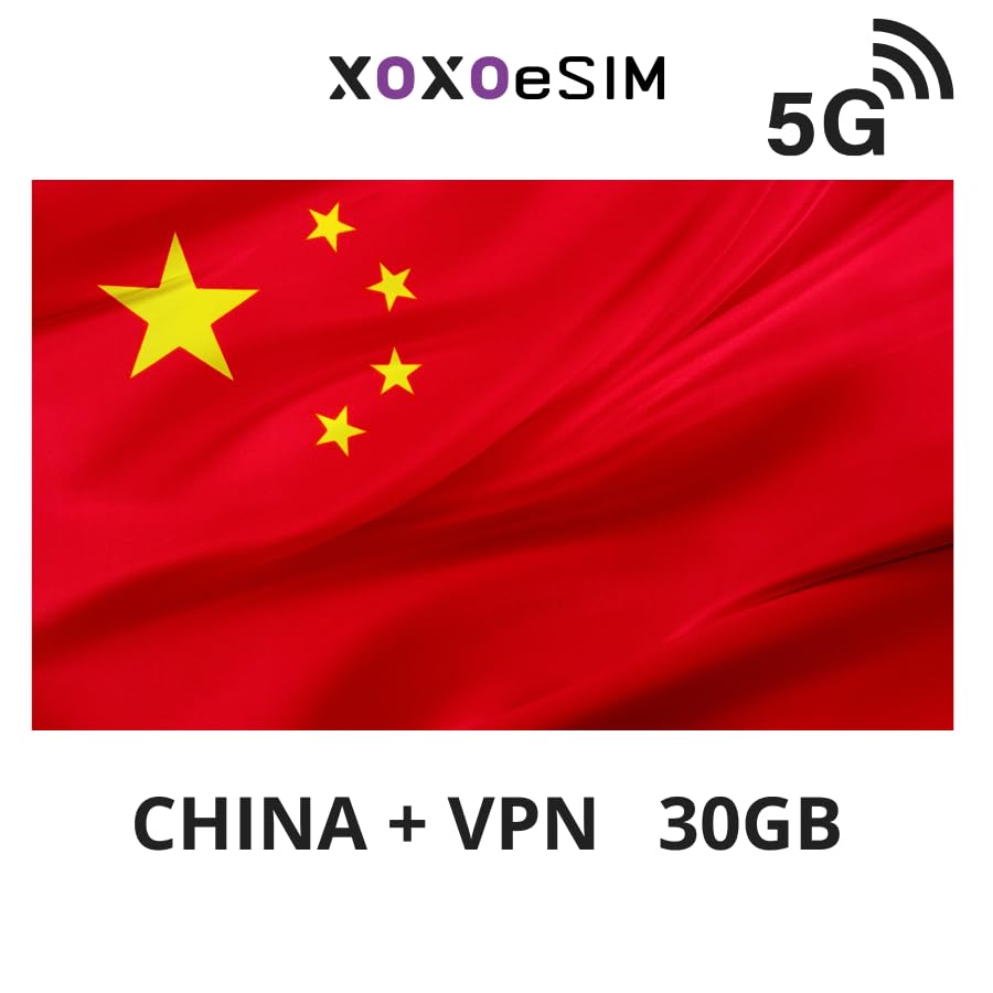 Carte eSIM Chine avec VPN Internet mobile en Chine 10GB 30 jours SANS INSCRIPTION (30GB)