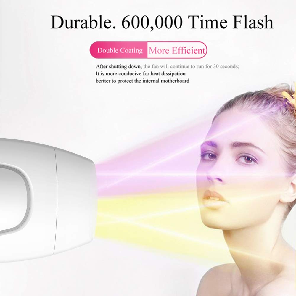 Système d'épilation au laser, épilateur à lumière permanente 2-en-1, 600 000 flashs, convient aux appareils de rajeunissement cutané à la maison pour le visage, les bras, le dos et le bikini