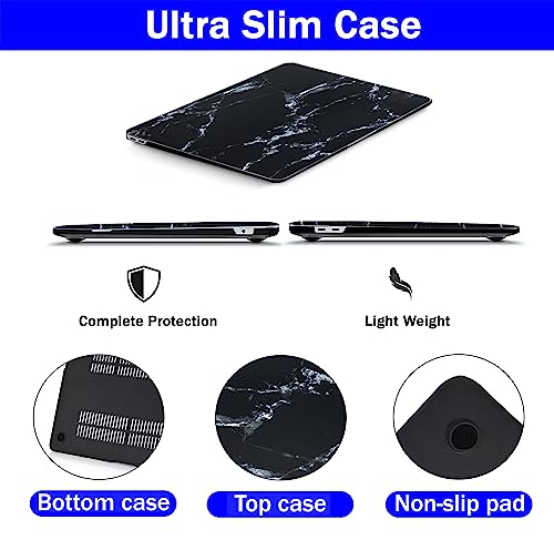 Image of Case Compatible with MacBook Pro 13 Inch Retina 2012 2013 2014 2015 A1425 A1502 Plastic Hard Shell Cover Case, Marble Black /White