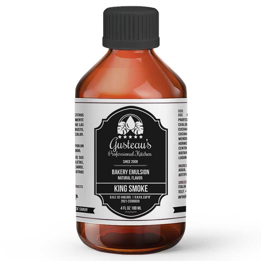 Gusteau's - King Smoke Emulsion, (Natural Smoke Flavor) 4 fl oz, (100ml) Alcohol Free, Sugar Free, Kosher, Vegan