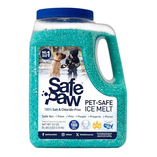 Safe Paw Pet-Safe Snow and Ice Melt, Salt- and Chloride-Free Melter, 8 lbs - Outdoor Winter Melting...