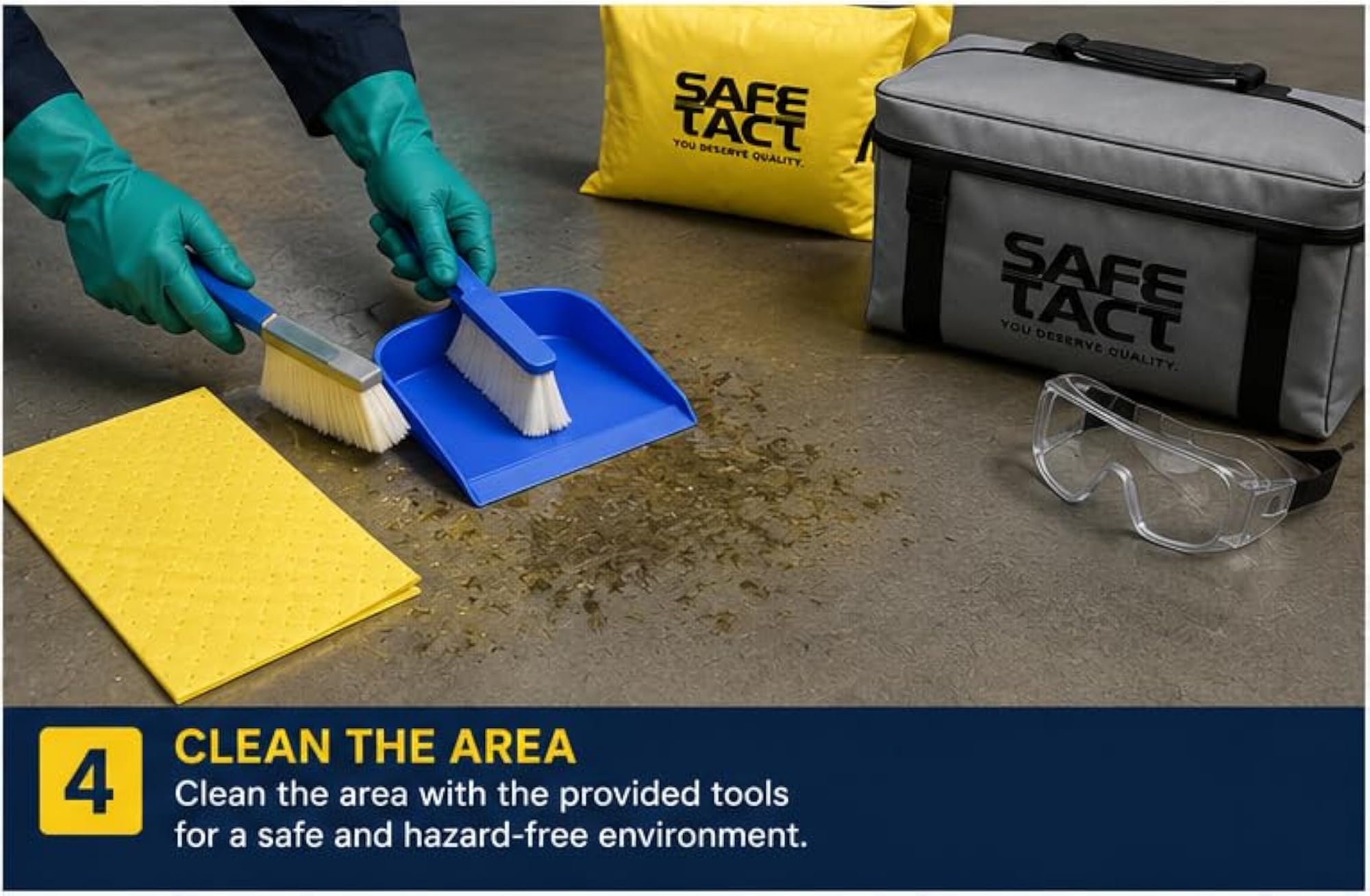 10 Litre Portable Chemical Spill Kit with Absorbent Pads