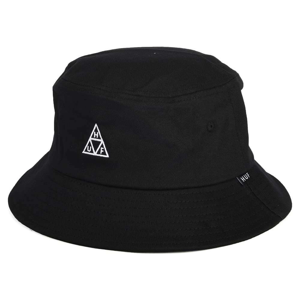 Huf Men's Black Essentials Triple Triangle Cotton Bucket Hat - S-M