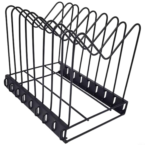 Estante de metal negro de 8 divisiones con estructura rígida de 28cm