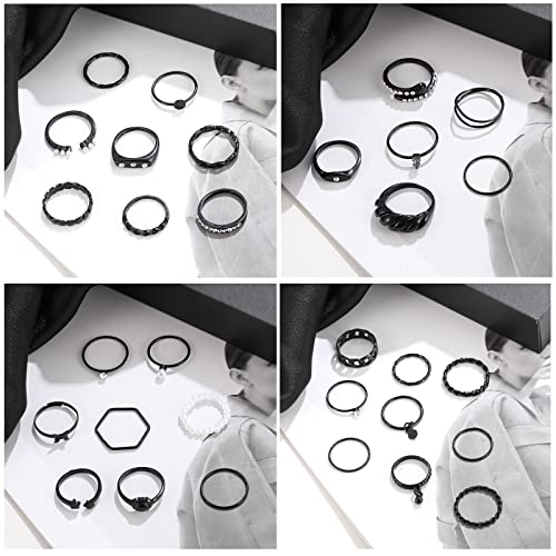 Image of YEEZII Gold Knuckle Ring Set for Women, Boho Stackable Finger Midi Rings