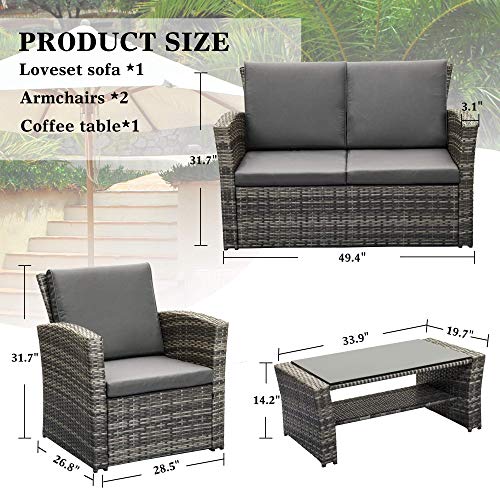 LayinSun-4-Piece-Outdoor-Patio-Furniture-Sets-Wicker-Conversation-Sets-Rattan-Sofa-Chair-with-Cushion-for-Backyard-Lawn-Garden-Grey LayinSun-4-Piece-Outdoor-Patio-Furniture-Sets-Wicker-Conversation-Sets-Rattan-Sofa-Chair-with-Cushion-for-Backyard-Lawn-Garden-Grey