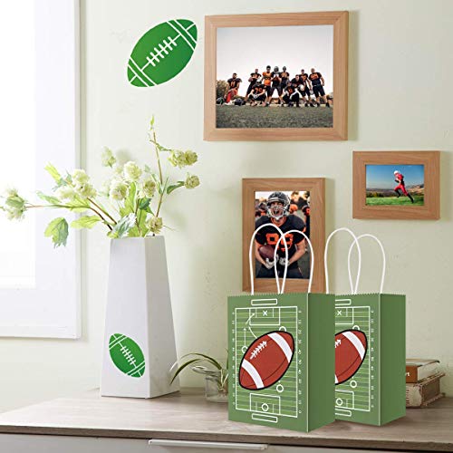 Sumapner Football Party Bags Gift Bags Kraft Bags with Handle for Birthday,Football Goodie Bags,Football Theme Party Favor Bags and and Football Party（24Pack） - Thumbnail 6
