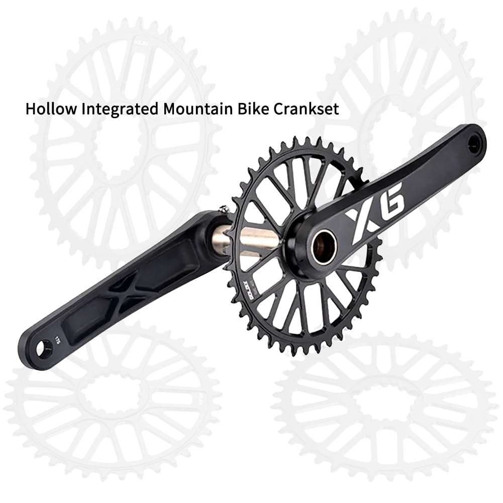 Guarnitura per Mountain Bike da 170/175 mm, 32-48 Denti Stretti e Larghi, guarnitura scheletrata, Bracci pedivella Cavi integrati con Movimento Centrale BSA, Adatta a 8-12 velocità