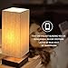 Touch Control Table Lamp Bedside 3 Way Dimmable Touch Desk Lamp Modern Nightstand Lamp with Square Fabric Lamp Shade Simple Night Light for Bedroom Living Room Office, Led Bulb Included