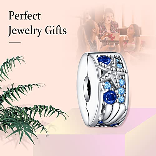 Lamenars Tropical Starfish And Shell Clips Charm For Bracelets 925 Silver Beads For Women's Bracelets & Necklaces Dangle Pendant For Mother's Day #TOP3