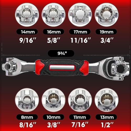 Image of 48 in 1 Tiger Wrench Tool | 48 Tools In One with 360 Degree Rotating 6-Point Head Works With Spline Bolts - Tiger wrench 48 in 1 Swivel Head Multi Tool - Spanner Tool for Home and Car Repair