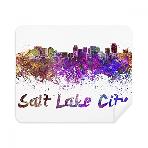Salt Lake City America City Watercolor Cleaning Cloth Screen Cleaner 2pcs Suede Fabric
