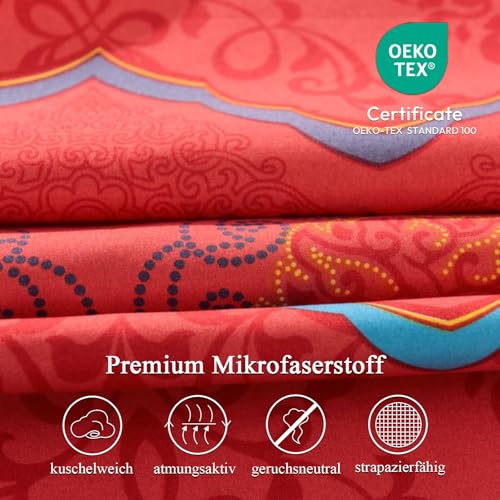 Freyamy Bettwäsche 200x220 Türkis Indischen Mandala Boho Bettwäsche Set – Ansicht 5