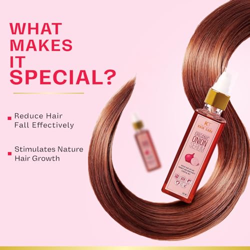 Image of KT Professional Organic Onion Leave-In Hair Serum | Reduce Hair Fall, Strengthen Roots, Promote Growth | Lightweight & Non-Greasy | Safe for long-term daily use | 100ML
