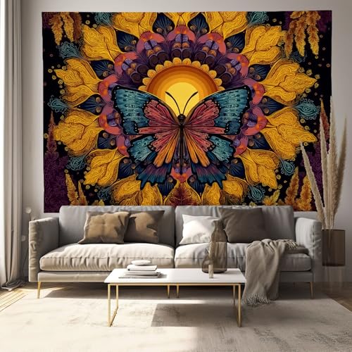 Tapiz pared grande de 230x150cm JRISEMECY, dale un aire étnico y psicodélico a tu hogar