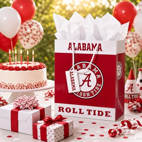 Havercamp University of Alabama Gift Bag 1 Pc. - Perfect for Alabama Crimson Tide gifts. This Roll Tide bag makes gift-giving exceptional