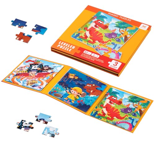 Puzzles Magnetico, Puzzle de Madera Libro para Niños, Juguetes Montessori Animales Rompecabezas Edu
