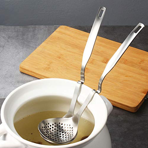 Cabilock Concha de Sopa de Aço Inoxidável com Cabo Longo para Cozinhar Colher Escumador Colher Escum