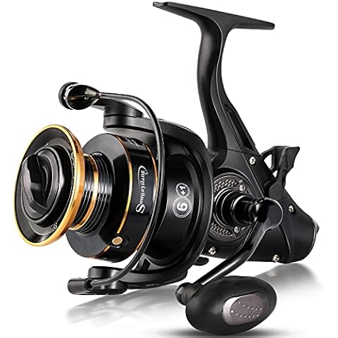 Sougayilang Carp Reels,Smooth Powerful Spinning Fishing Reel 6+1BB Carp Bait Runner Reels,Max Drag 33LB Saltwater/Freshwater Sea Fishing Reel (S331-5000)¡­ Cover