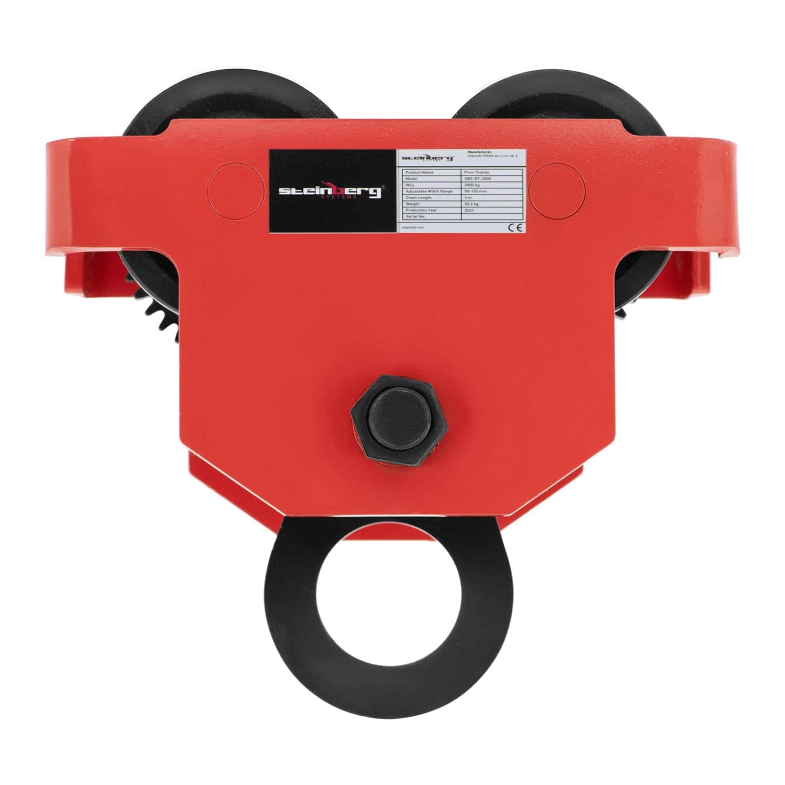 Steinberg Systems Seilzugwagen SBS-RT-3000 (Tragkraft: 3000 kg, Verstellbereich: 90-150 mm, Gusseisen/Stahl (Q235))