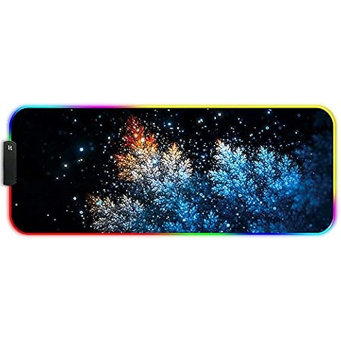 DORRISO RGB Große Gaming Mauspad 800x300x3 mm Schreibtischunterlage XL Mousepad Wasserdicht Anti Rutsch Matte für Computer PC Professionelle Gamer Gaming Mouse Mat Silber Cover