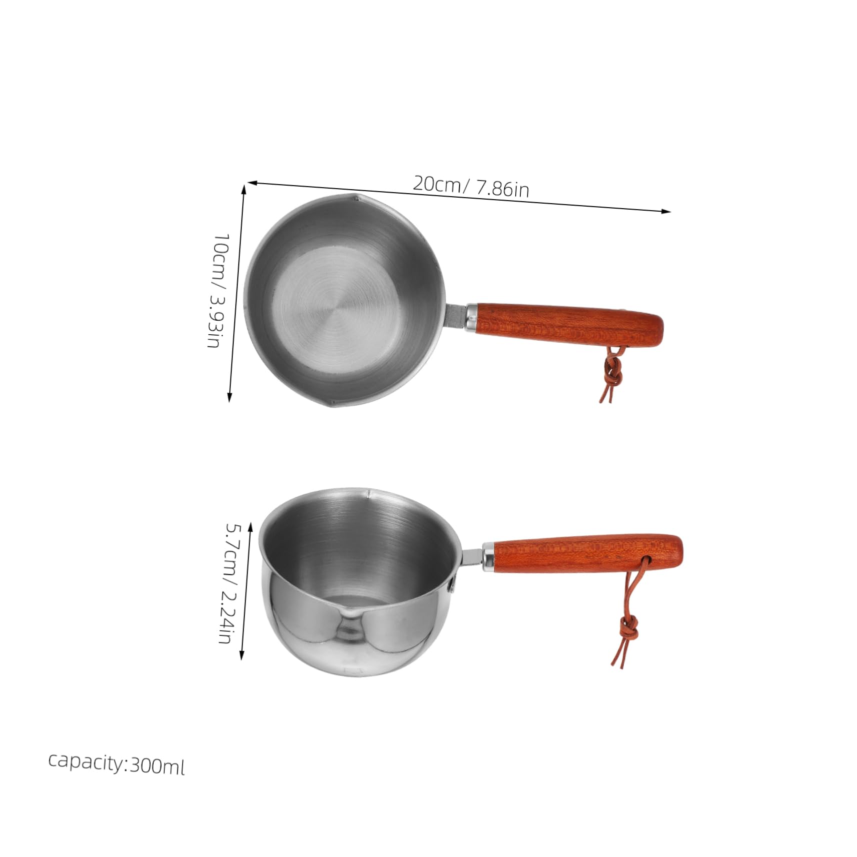 BELLIFFY Mini Stainless Steel Melting Pot with Handle Saucepan for Heating Milk Oil and Chocolate Essential Tool for Home Cooking