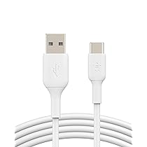 Belkin BoostCharge Cavo USB-C a USB-A, Cavo USB Type-C – 1 m, bianco per iPhone 15, 16, Plus, Pro, Pro Max, Samsung Galaxy S24, S24+, S24 Ultra, Pixel, iPad Pro, Nintendo Switch e altro