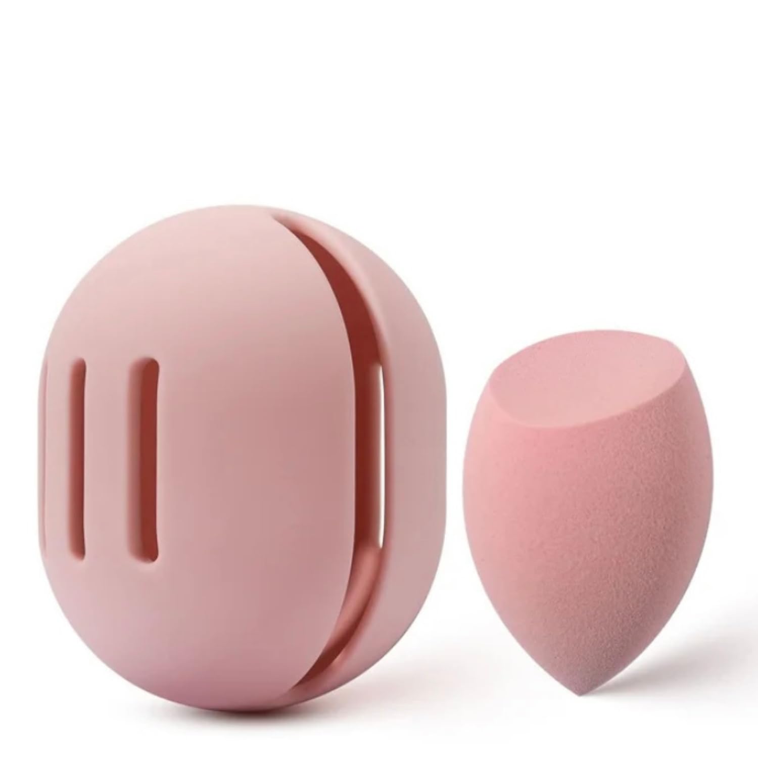 Beauty Blender Case,Soporte y Esponja De Maquillaje,Estuche de Viaje Esponja de Maquillaje Suave Reutilizable Lavable Silicona,Soporte y Esponja de Belleza Maquillaje Esponjas Mujer,Suave,cara(rosa).