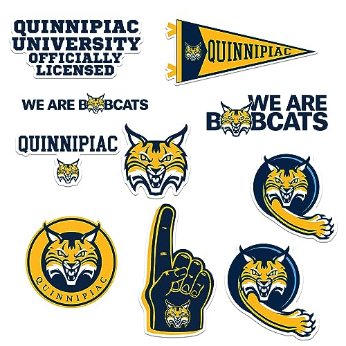 Image of Quinnipiac University 9ct Vinyl Large Deluxe Stickers Variety Pack - Laptop, Water Bottle, Scrapbooking, Tablet, Skateboard, Indoor /Outdoor - Set of 9