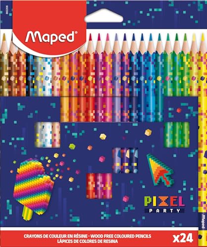 Maped - Colorear Niños - Estuche de Lápices de Colores - Colores Vivos y Duraderos - 24 Piezas