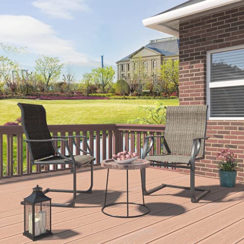 Amopatio Patio Chairs Set Of 2, Outdoor Dining Chairs For All Weather, Breathable Garden Outdoor Furniture For Backyard Deck, Brown #TOP6