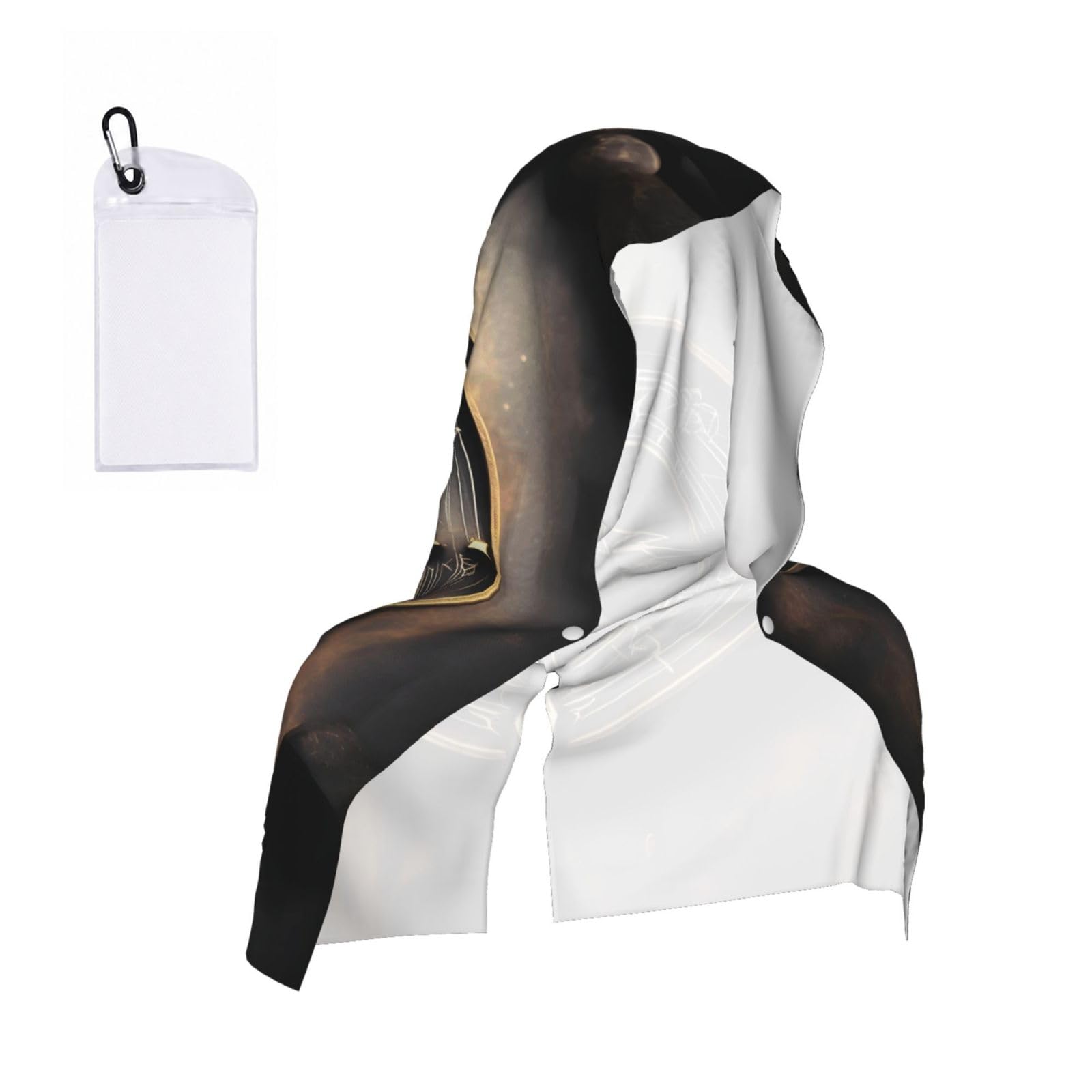 CNTDBU Magical Design Norse Runes Compass Cooling Towel Hooded-Instant Chill Neck Cover for Sports, UV Cooling Rag for Running Gym